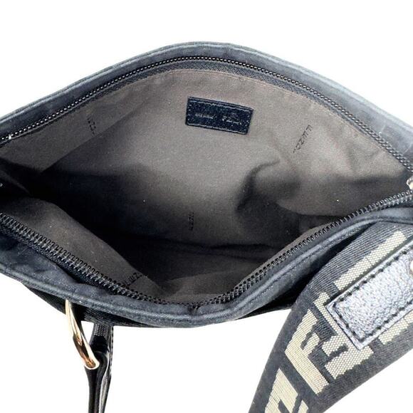 Fendi Baguette Bag FF Logo Zucca Shoulder Strap Black Leather Canvas Nylon Zip - Picture 7 of 11